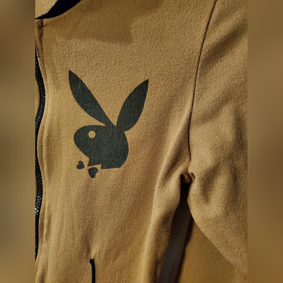 Vintage Playboy Zip Up Tan Light Coat Size Small - Picture 4 of 9